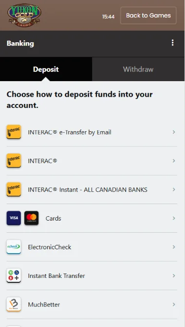 YukonGold Payment Methods 